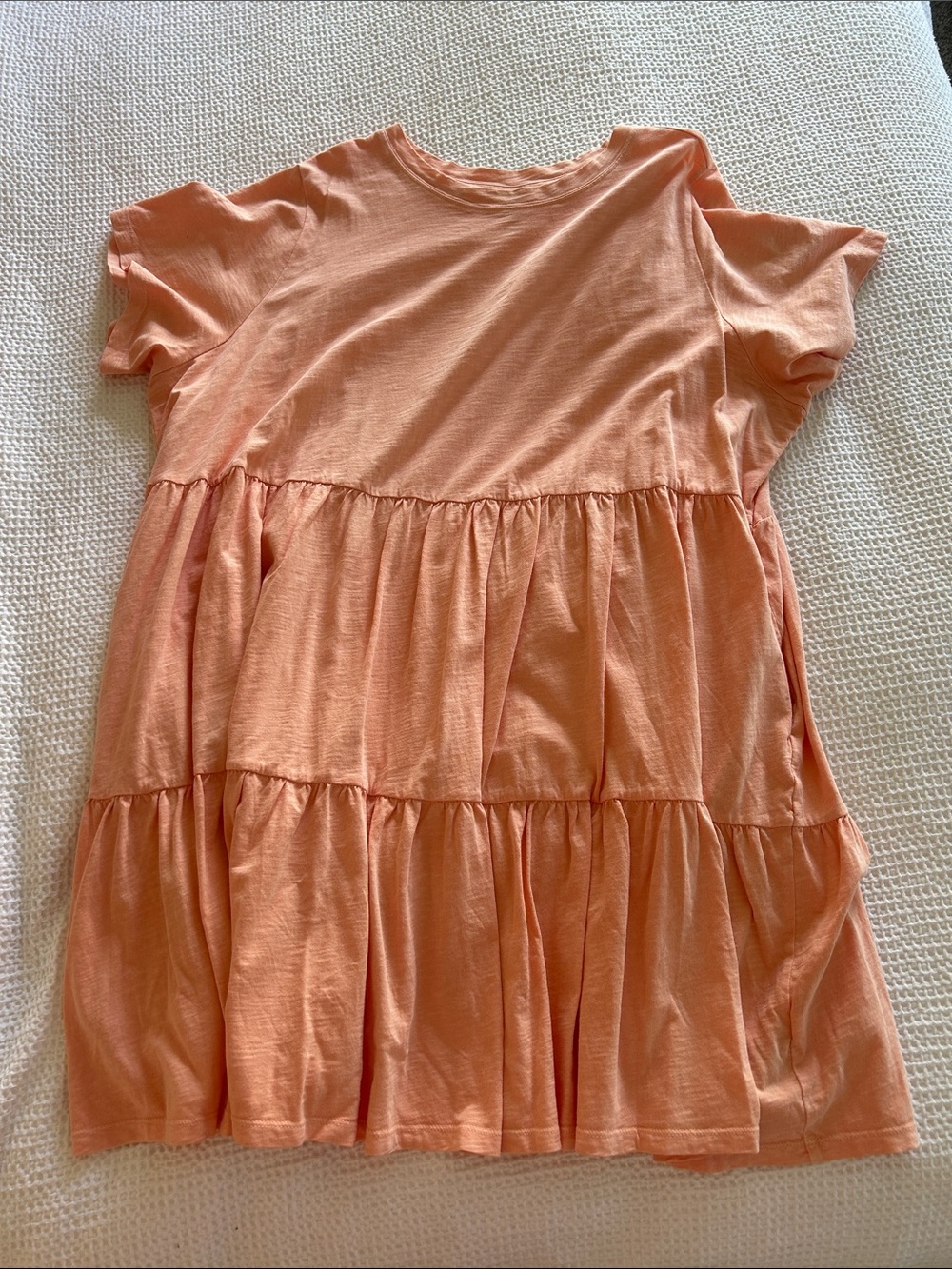 Old Navy Peach Tiered Short-Sleeve Girls' Dress